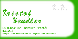 kristof wendler business card