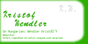 kristof wendler business card